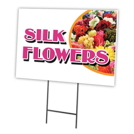 Signmission Silk Flowers Yard Sign & Stake outdoor plastic coroplast window, C-1824 Silk Flowers C-1824 Silk Flowers